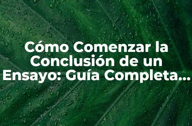 Cómo Comenzar la Conclusión de un Ensayo: Guía Completa para Estudiantes