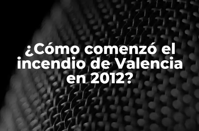¿cómo Comenzó el Incendio de Valencia en 2012?