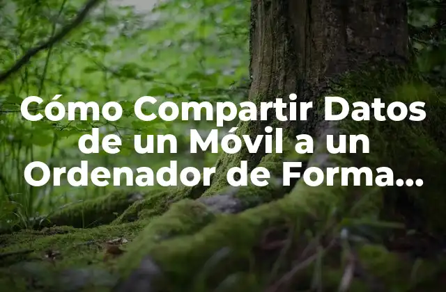 Cómo Compartir Datos de un Móvil a un Ordenador de Forma Segura y Eficiente