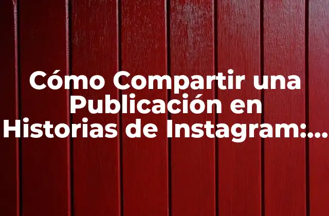 Cómo Compartir una Publicación en Historias de Instagram: Guía Detallada