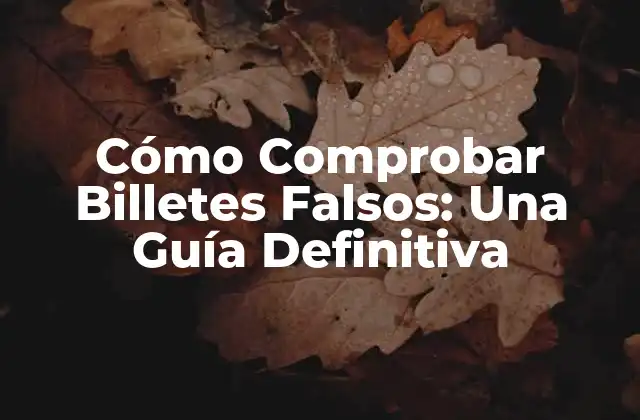 Cómo Comprobar Billetes Falsos: una Guía Definitiva