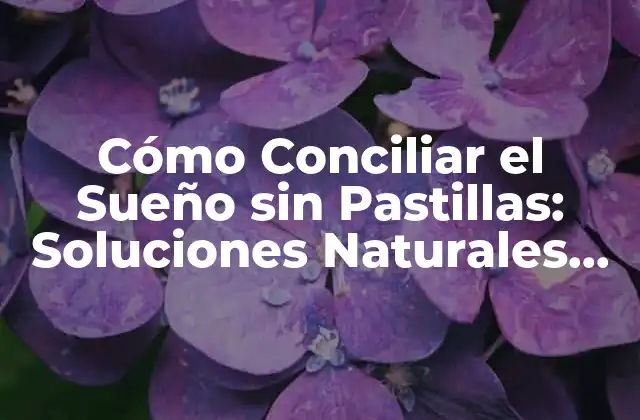 Cómo Conciliar el Sueño sin Pastillas: Soluciones Naturales para una Noche de Descanso