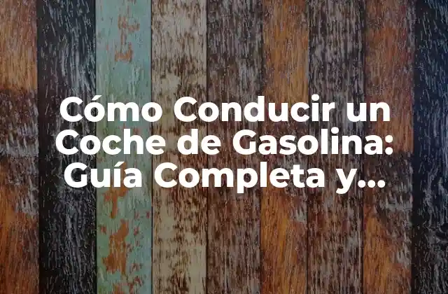 Cómo Conducir un Coche de Gasolina: Guía Completa y Detallada