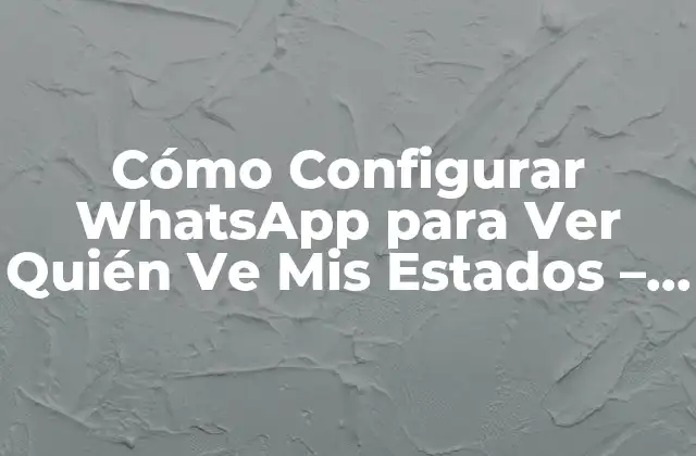 Cómo Configurar Whatsapp para Ver Quién Ve Mis Estados – Guía Detallada