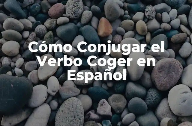 Cómo Conjugar el Verbo Coger en Español 2 La Conjugación del Verbo Coger en Presente