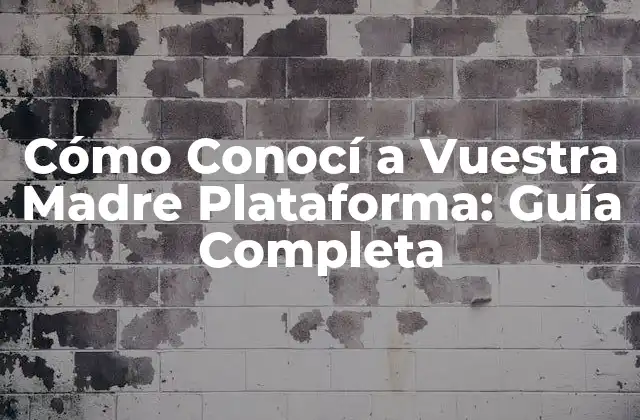 Cómo Conocí a Vuestra Madre Plataforma: Guía Completa