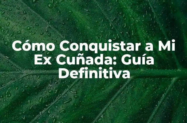Cómo Conquistar a Mi Ex Cuñada: Guía Definitiva