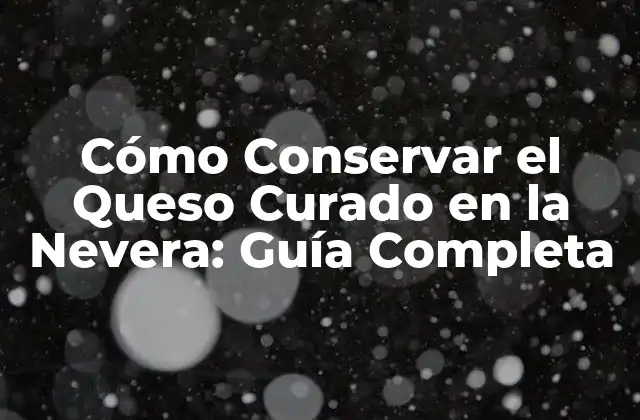 Cómo Conservar el Queso Curado en la Nevera: Guía Completa