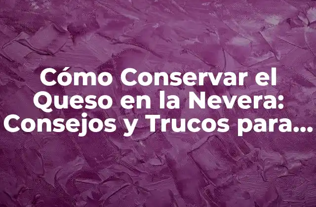 Cómo Conservar el Queso en la Nevera: Consejos y Trucos para Mantenerlo Fresco