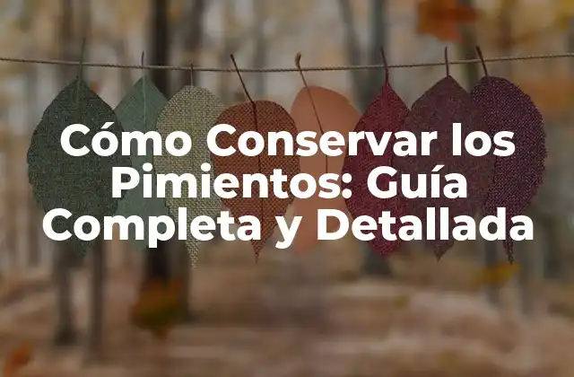 Cómo Conservar los Pimientos: Guía Completa y Detallada 2 Ventajas de Conservar Pimientos