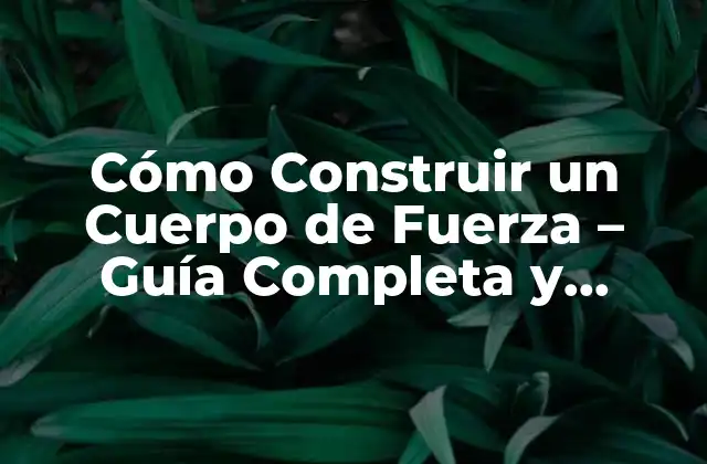 Cómo Construir un Cuerpo de Fuerza – Guía Completa y Detallada