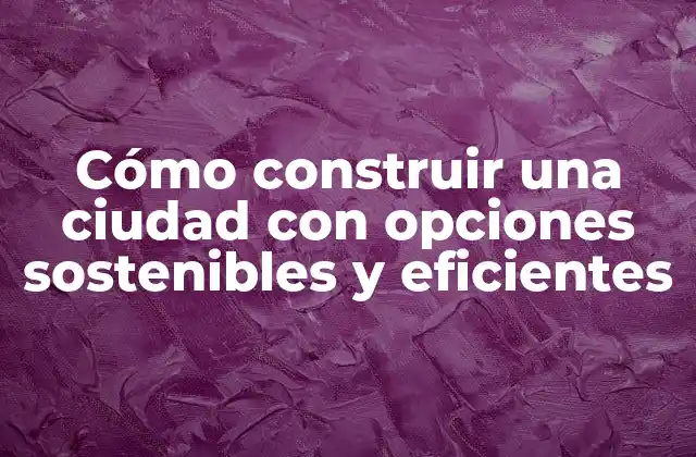 Cómo Construir una Ciudad con Opciones Sostenibles y Eficientes