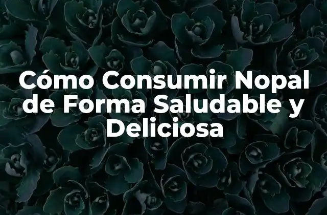 Cómo Consumir Nopal de Forma Saludable y Deliciosa