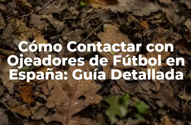 Cómo Contactar con Ojeadores de Fútbol en España: Guía Detallada