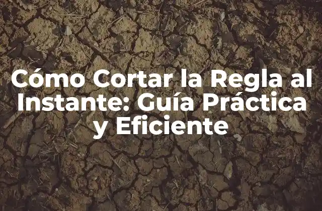 Cómo Cortar la Regla Al Instante: Guía Práctica y Eficiente