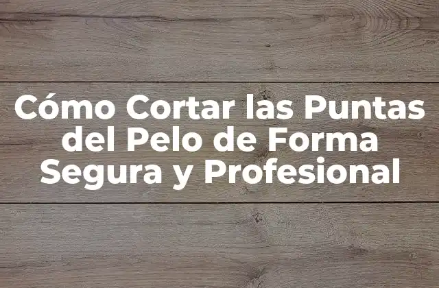 Cómo Cortar las Puntas Del Pelo de Forma Segura y Profesional