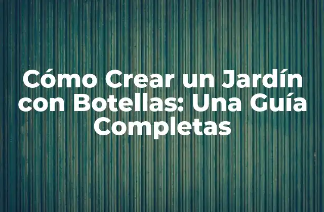 Cómo Crear un Jardín con Botellas: una Guía Completas