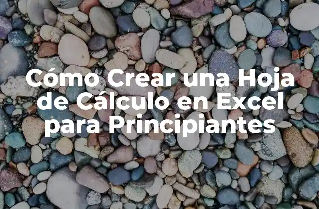 Cómo Crear una Hoja de Cálculo en Excel para Principiantes