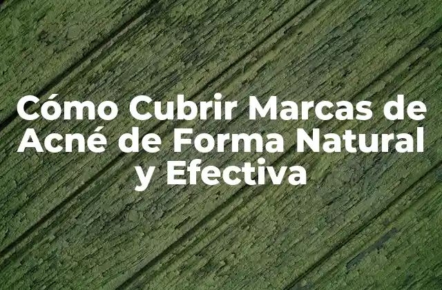 Cómo Cubrir Marcas de Acné de Forma Natural y Efectiva