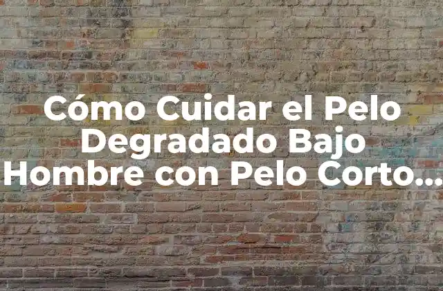 Cómo Cuidar el Pelo Degradado bajo Hombre con Pelo Corto – Guía Completa