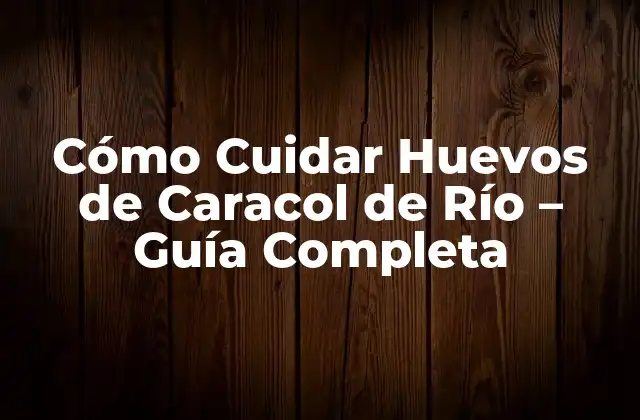 Cómo Cuidar Huevos de Caracol de Río – Guía Completa