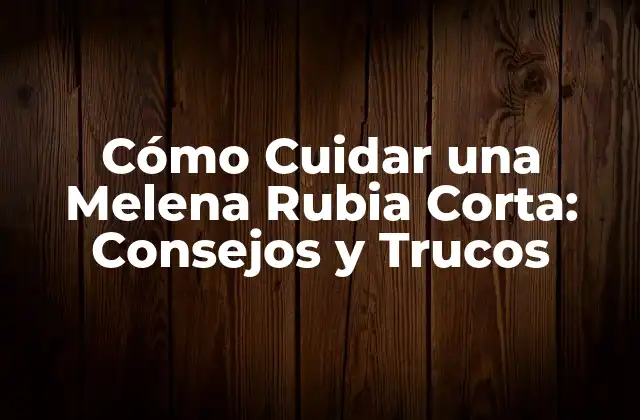 Características de la Melena Rubia Corta
