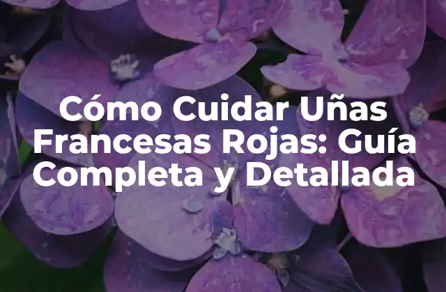 Cómo Cuidar Uñas Francesas Rojas: Guía Completa y Detallada