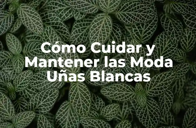 Cómo Cuidar y Mantener las Moda Uñas Blancas