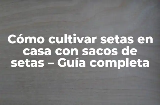 Cómo Cultivar Setas en Casa con Sacos de Setas – Guía Completa