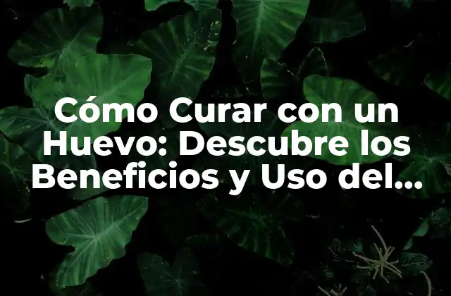 Cómo Curar con un Huevo: Descubre los Beneficios y Uso Del Huevo como Remedios Naturales