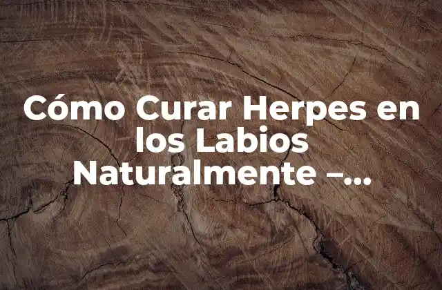 Cómo Curar Herpes en los Labios Naturalmente – Remedios y Tratamientos