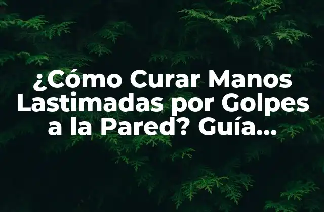 ¿cómo Curar Manos Lastimadas por Golpes a la Pared? Guía Completa