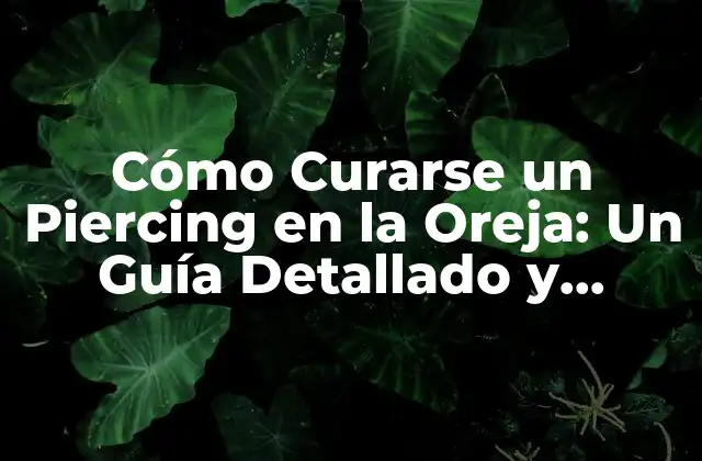 Cómo Curarse un Piercing en la Oreja: un Guía Detallado y Completo
