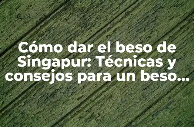 Cómo Dar el Beso de Singapur: Técnicas y Consejos para un Beso Apasionado