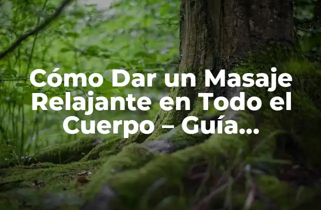 Cómo Dar un Masaje Relajante en Todo el Cuerpo – Guía Completa