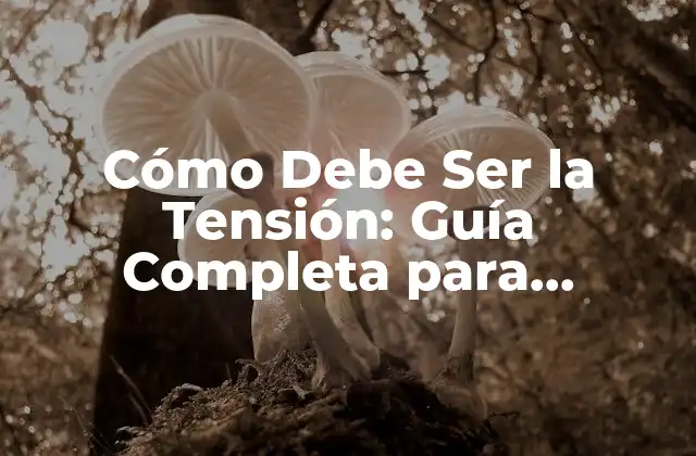Cómo Debe Ser la Tensión: Guía Completa para Mantener una Buena Salud