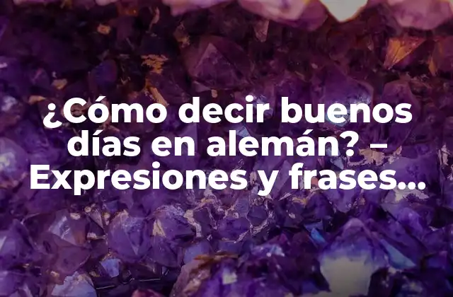 ¿cómo Decir Buenos Días en Alemán? – Expresiones y Frases para Saludar