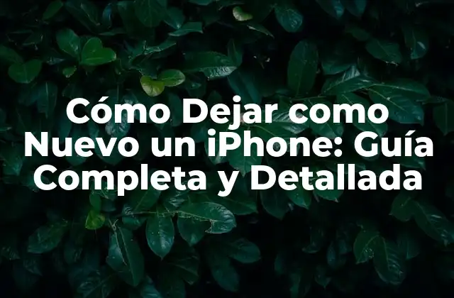 Cómo Dejar como Nuevo un Iphone: Guía Completa y Detallada