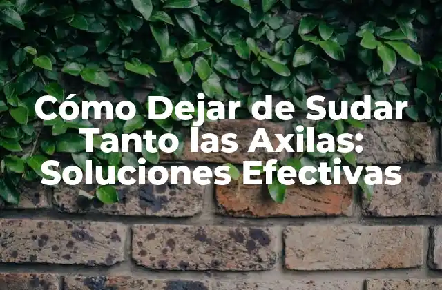 Cómo Dejar de Sudar Tanto las Axilas: Soluciones Efectivas