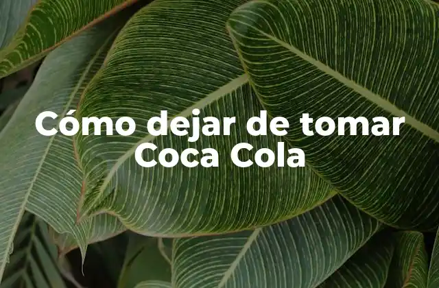 Cómo Dejar de Tomar Coca Cola