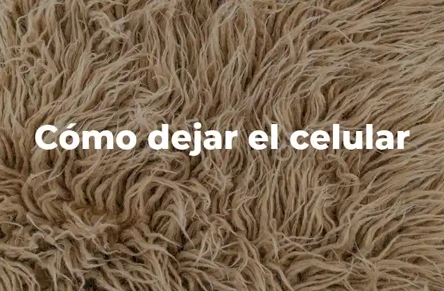 Cómo Dejar el Celular