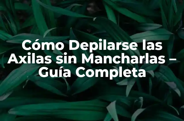 Cómo Depilarse las Axilas sin Mancharlas – Guía Completa