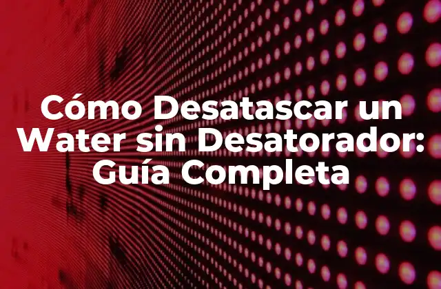 Cómo Desatascar un Water sin Desatorador: Guía Completa