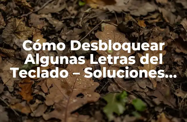 Cómo Desbloquear Algunas Letras Del Teclado – Soluciones Fáciles y Rápidas