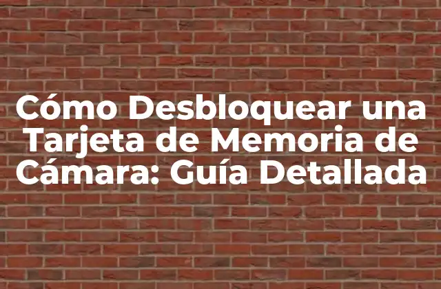 Cómo Desbloquear una Tarjeta de Memoria de Cámara: Guía Detallada