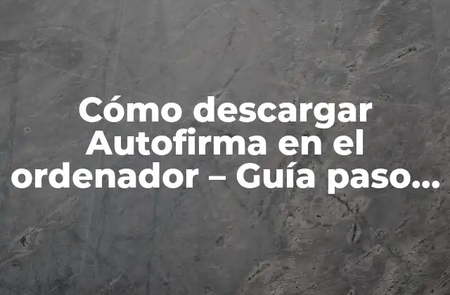 Cómo Descargar Autofirma en el Ordenador – Guía Paso a Paso