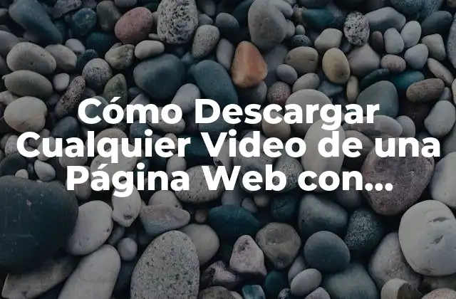 Cómo Descargar Cualquier Video de una Página Web con Facilidad