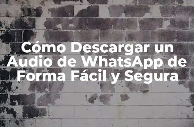 Cómo Descargar un Audio de Whatsapp de Forma Fácil y Segura