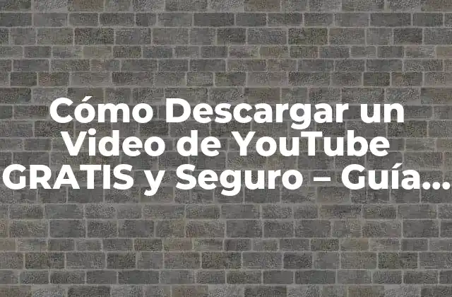 Cómo Descargar un Video de Youtube Gratis y Seguro – Guía Completa