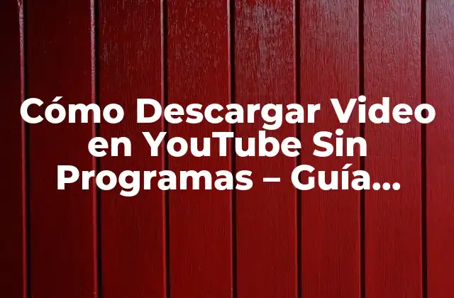 Cómo Descargar Video en Youtube sin Programas – Guía Completa